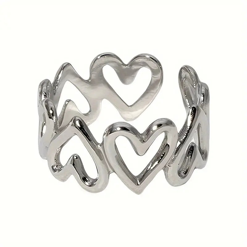 Bague coeur riviera argent