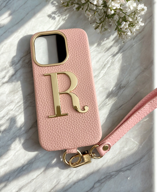 Coque Iphone Personnalisée noire - Initiale gold