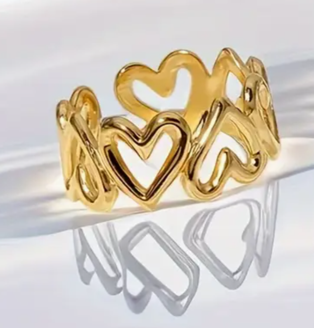 Bague coeur riviera gold