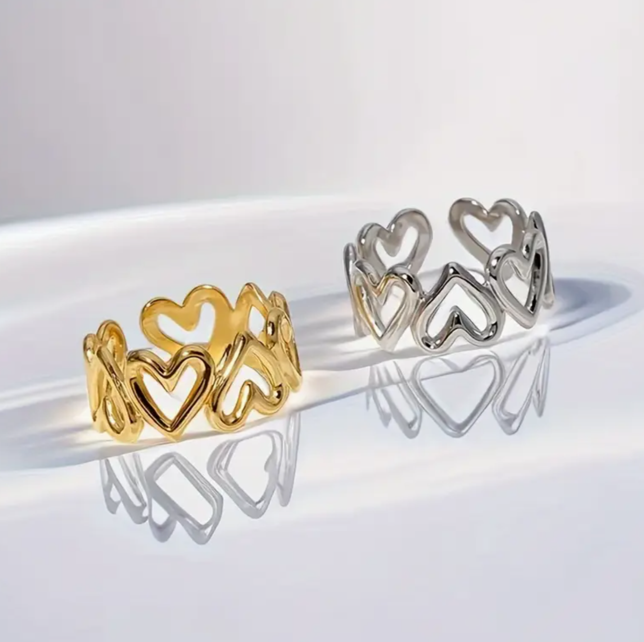 Bague coeur riviera argent