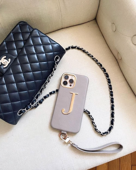 Coque Iphone Personnalisée Taupe - Initiale gold