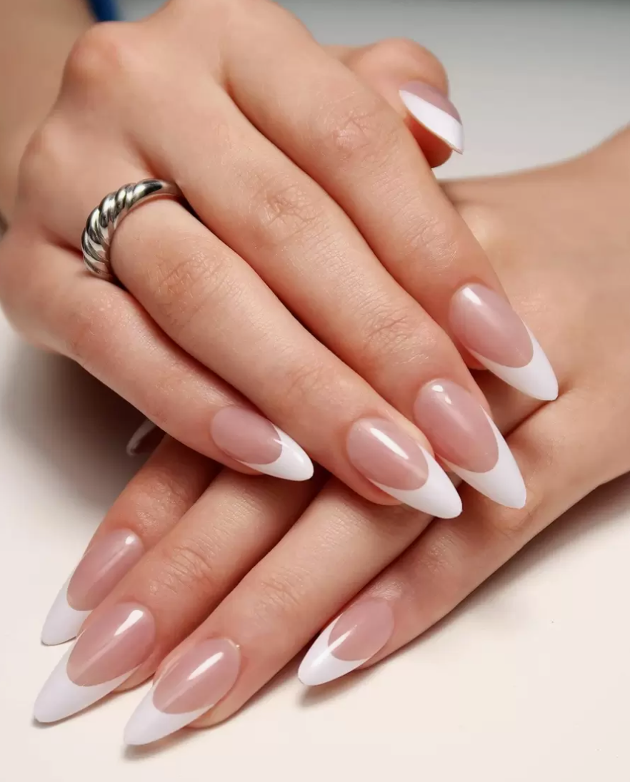 Faux ongles french fine longs