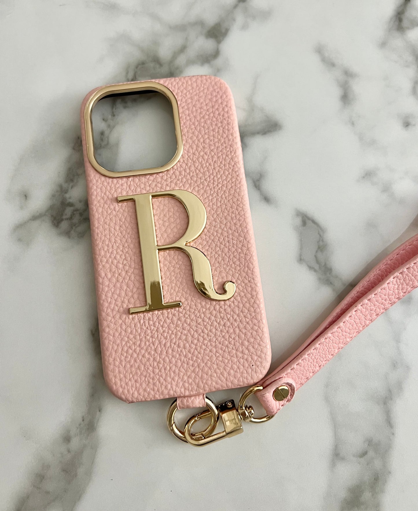 Coque Iphone Personnalisée noire - Initiale gold