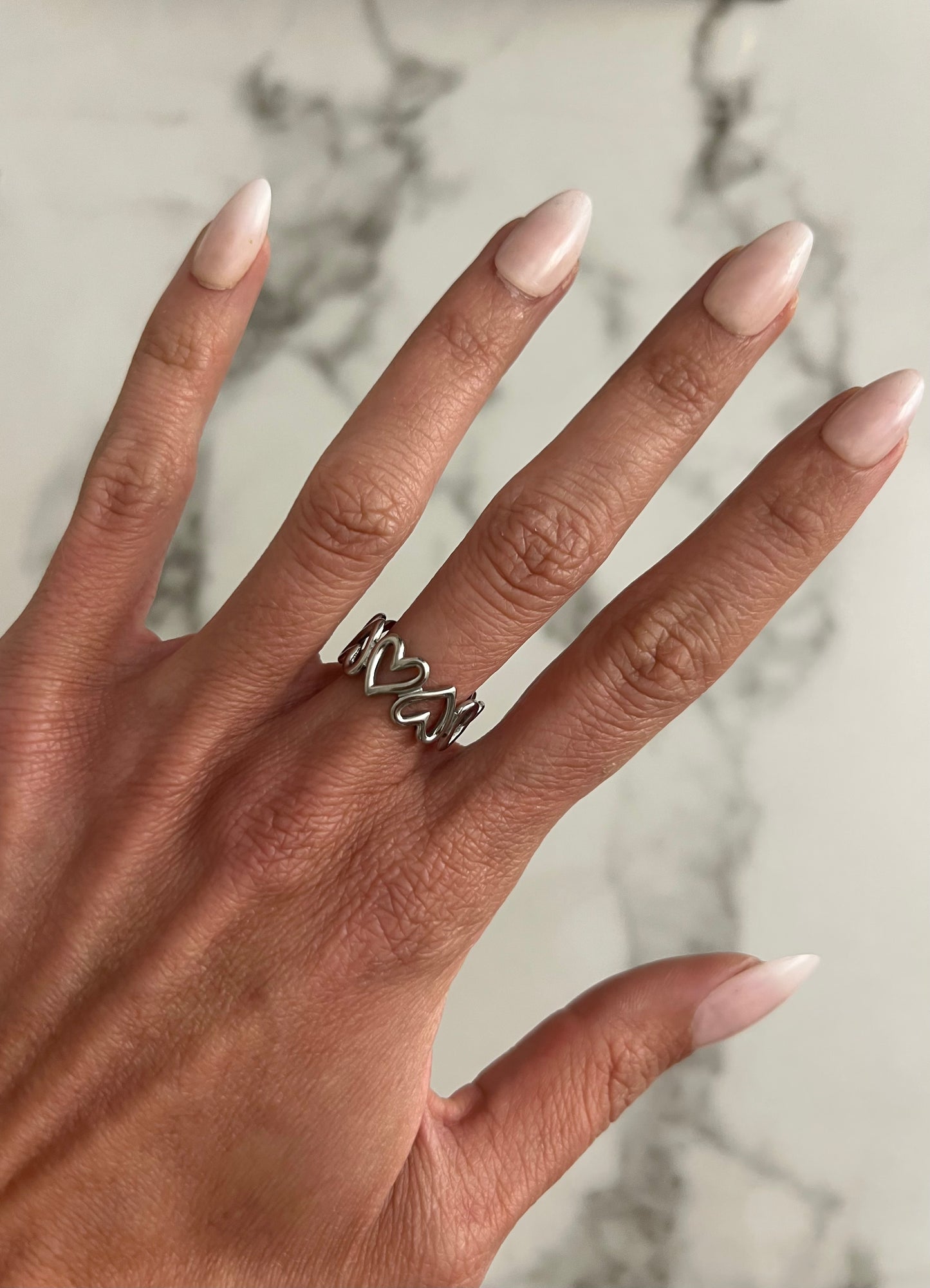 Bague coeur riviera argent