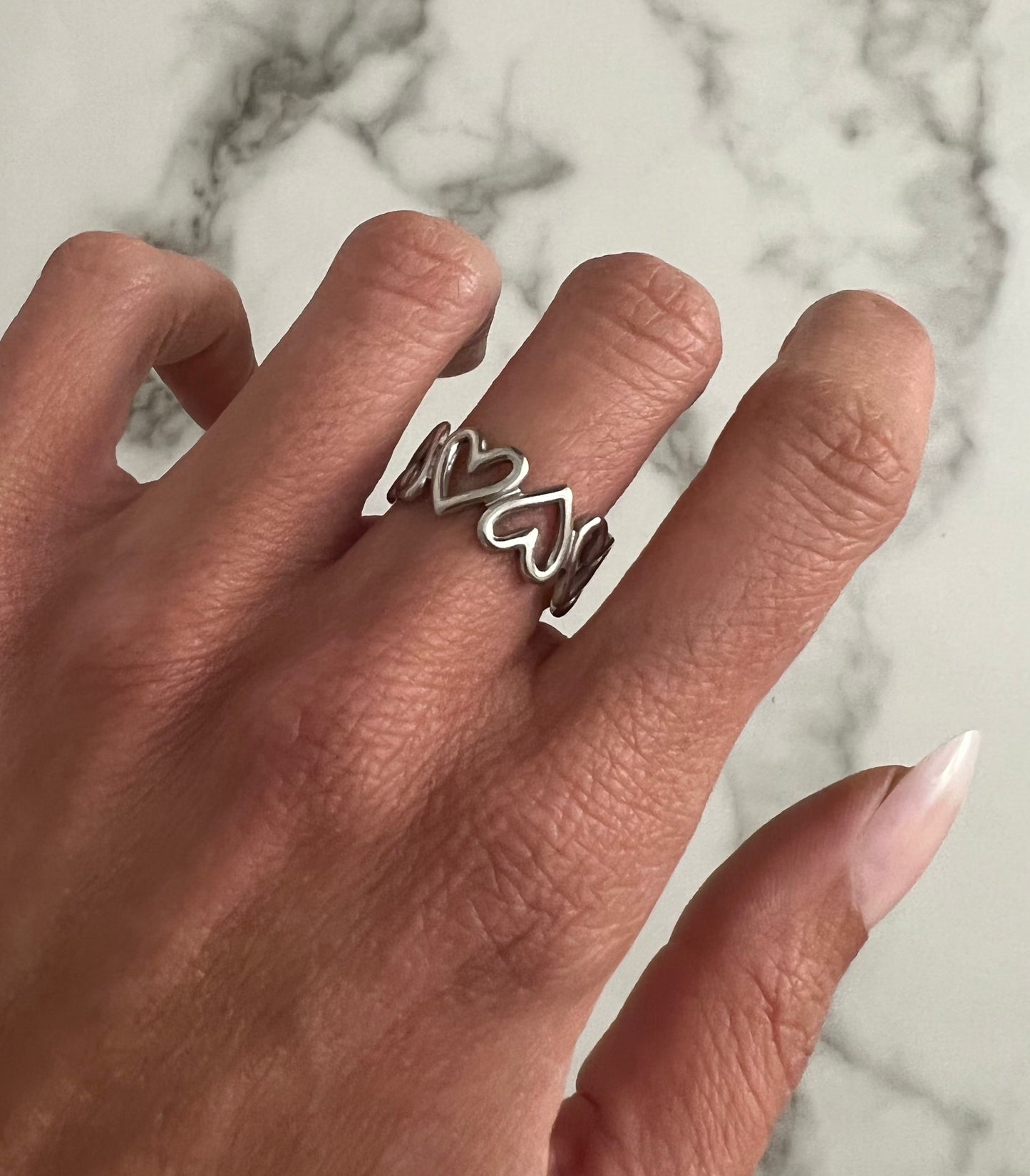 Bague coeur riviera argent