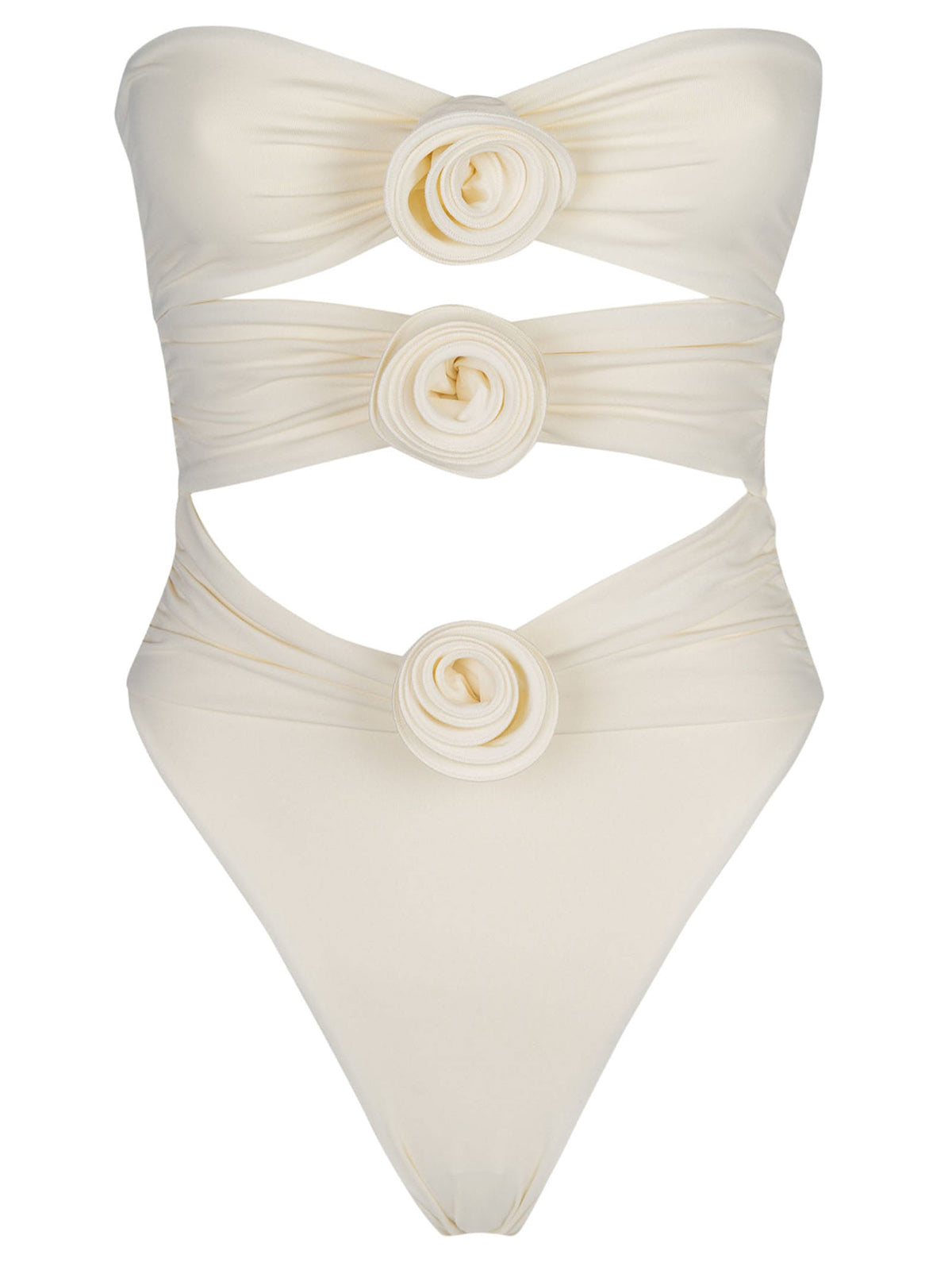Maillot de bain ajouré à boutons de roses