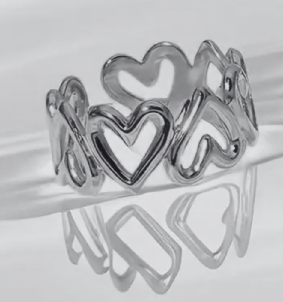 Bague coeur riviera argent