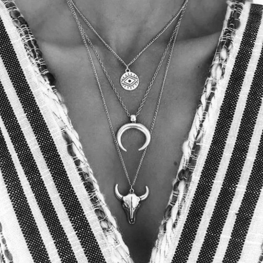 Collier multi-chaines boho