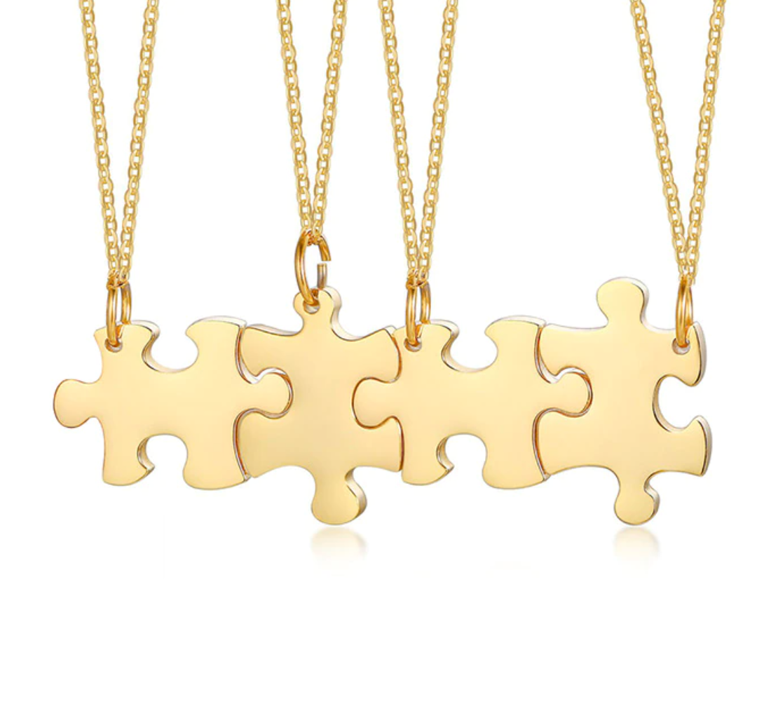 Ensemble de Colliers prénoms personnalisés gravés - Gold ou silver