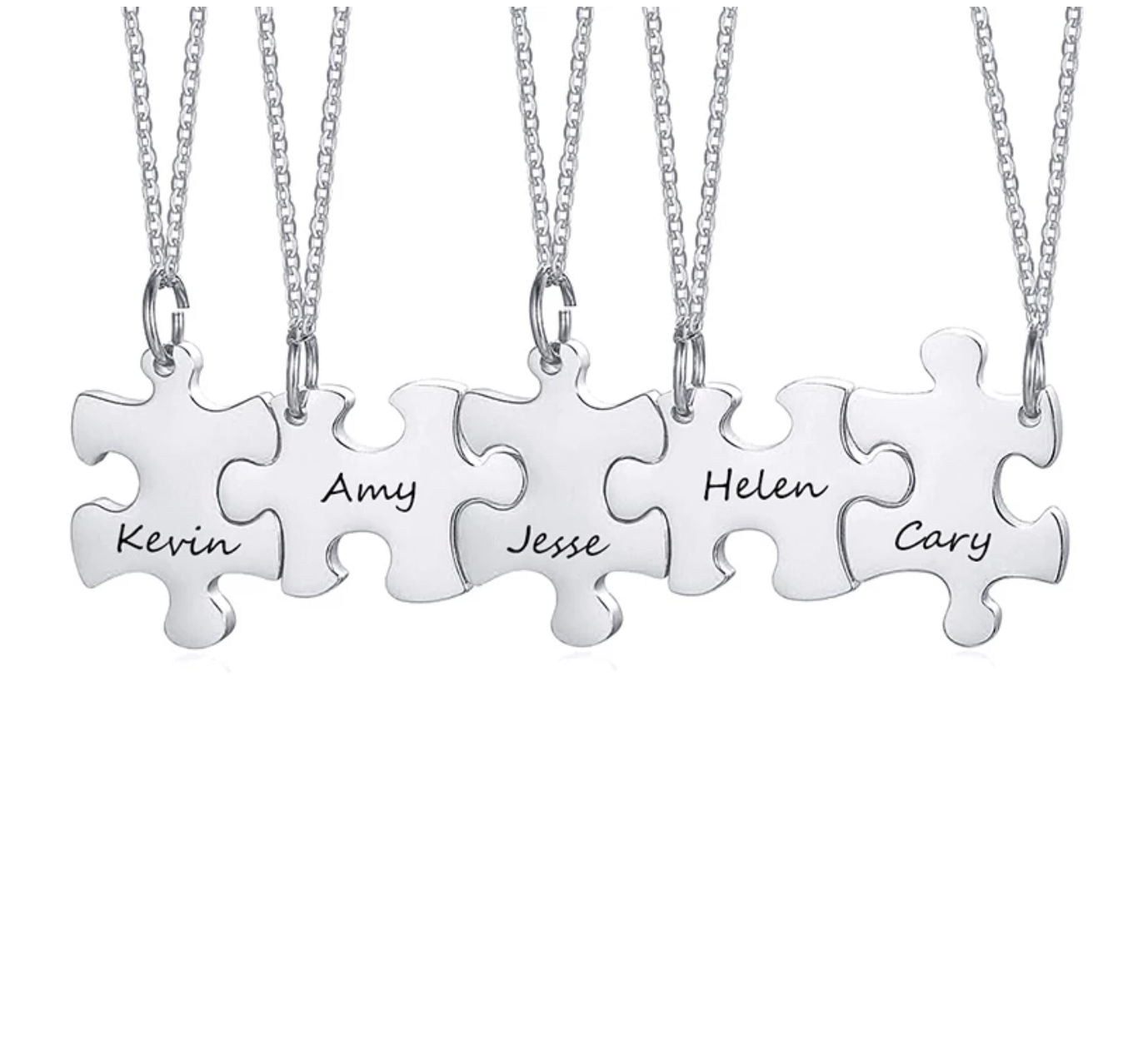 Ensemble de Colliers prénoms personnalisés gravés - Gold ou silver