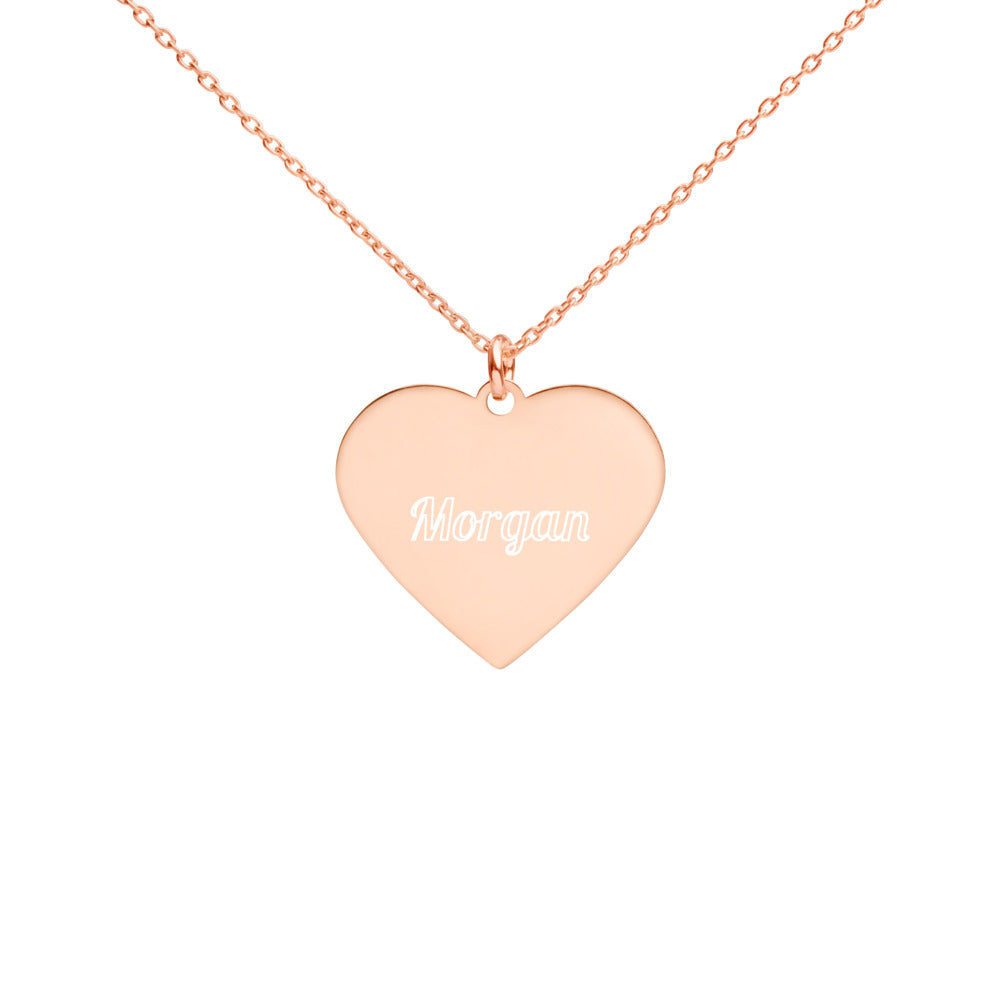 Collier cœur personnalisable en argent ou plaqué or, gravé