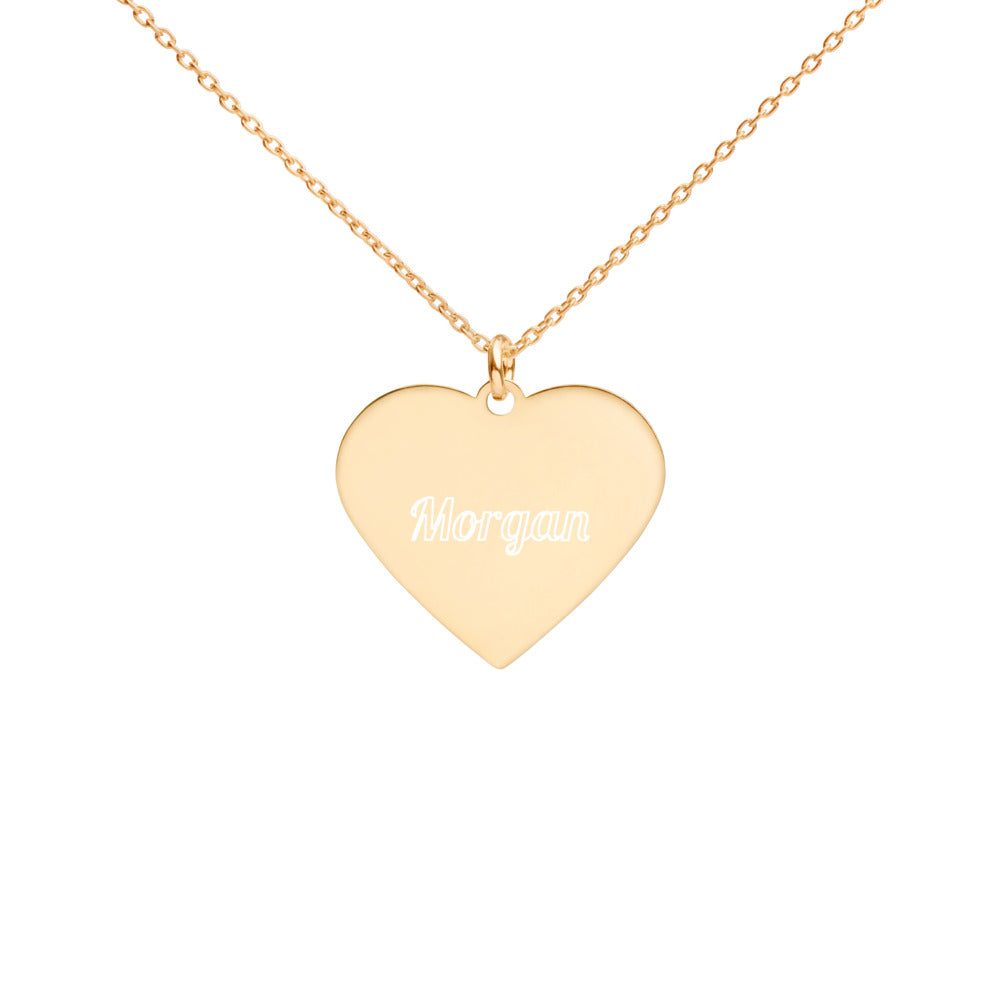 Collier cœur personnalisable en argent ou plaqué or, gravé