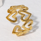 Bague coeur riviera gold
