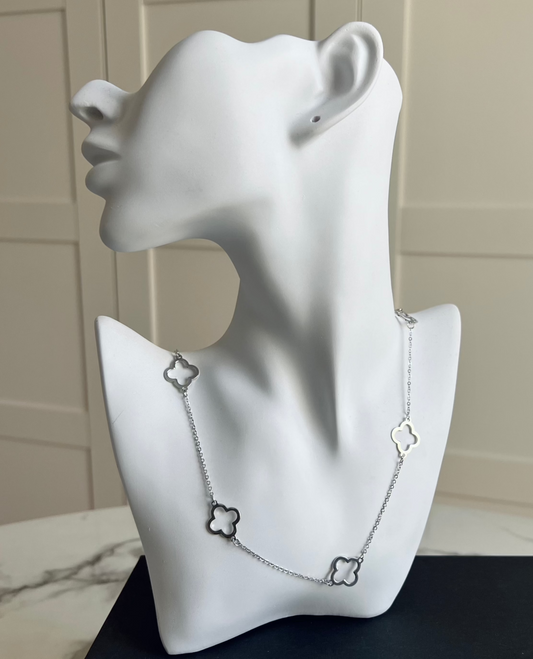 Sautoir trèfles argent