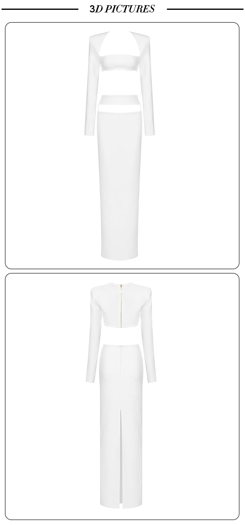 Robe minimaliste blanche à bandes