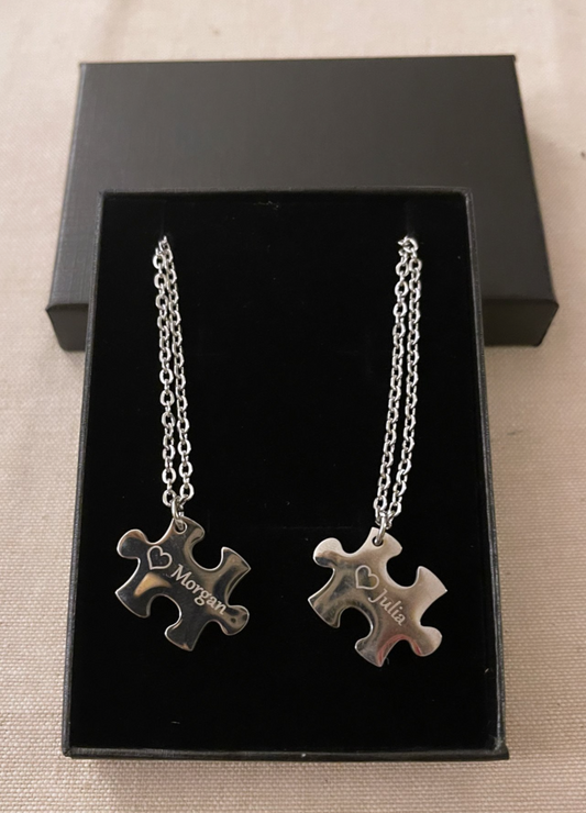 Ensemble de Colliers prénoms personnalisés gravés - Gold ou silver
